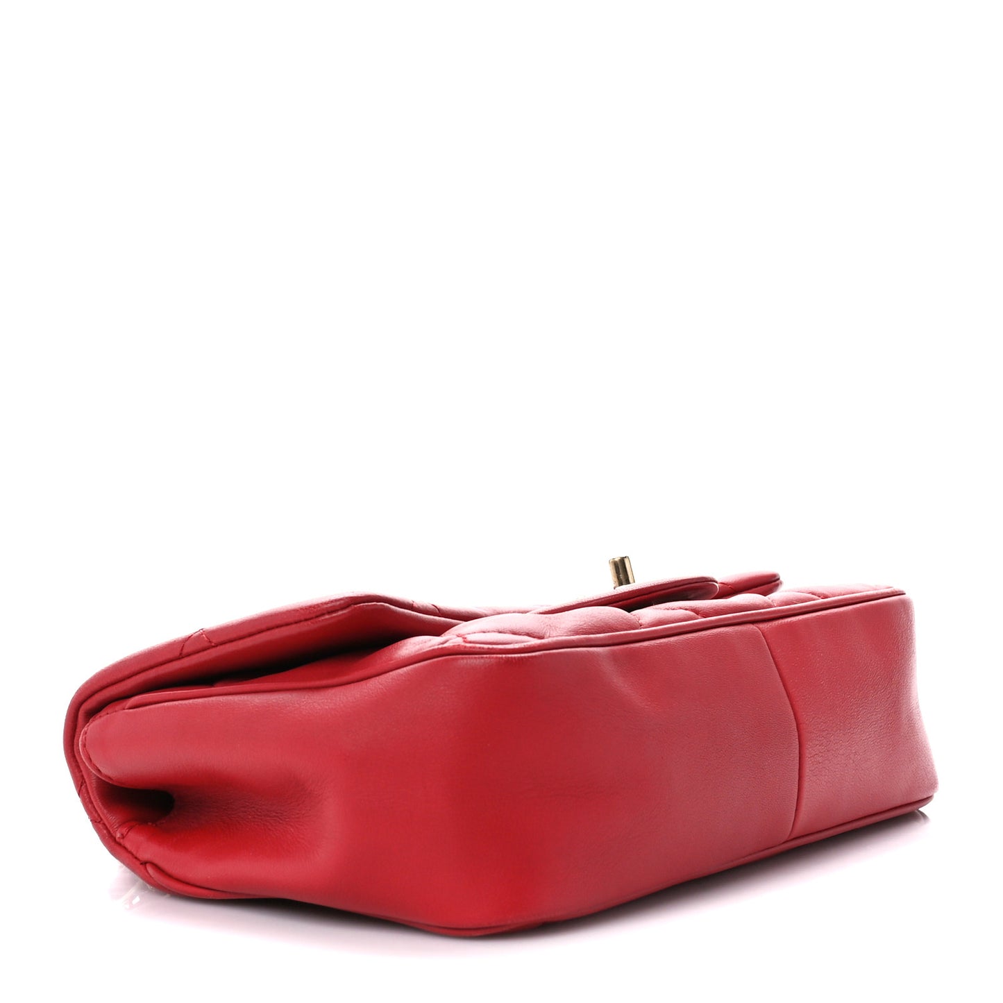 Lambskin Quilted Small Easy Carry Flap Red