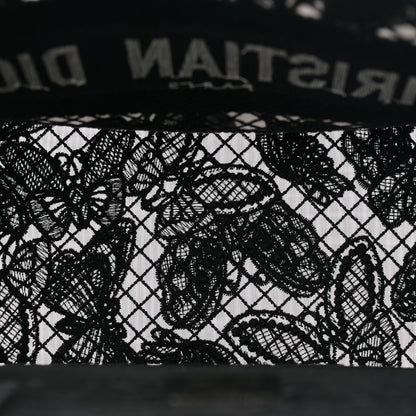 Christian Dior Embroidered 3D Macrame D-Lace Butterfly Medium Book Tote Black Multicolor 5 of 11