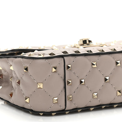 Valentino Garavani Nappa Small Rockstud Spike Shoulder Bag Poudre 7 of 9