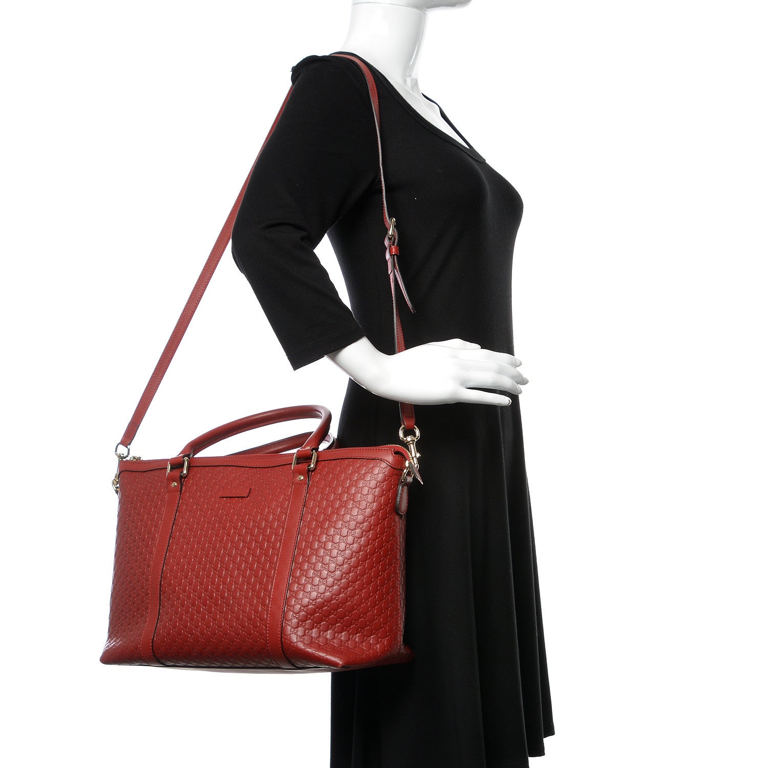 Gucci Soft Microguccissima Medium Zippered Satchel Rosso 3 of 12