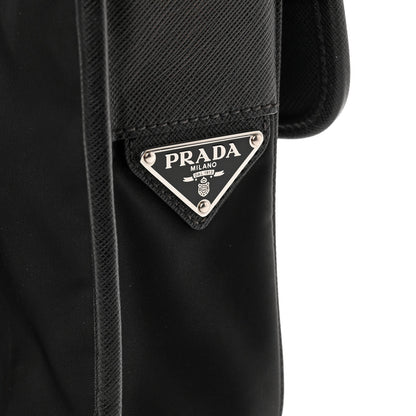 Prada Tessuto Nylon Saffiano Logo Messenger Bag Black 7 of 11