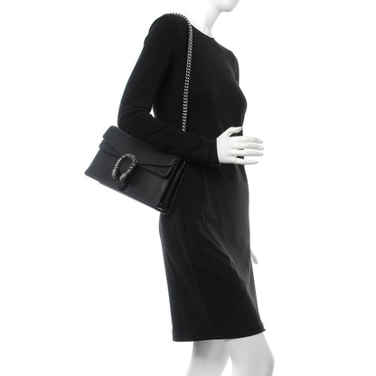 Gucci Pebbled Calfskin Small Dionysus Shoulder Bag Black 2 of 12