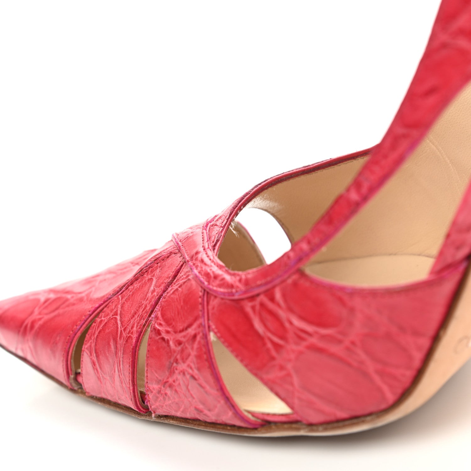 Jimmy Choo Crocodile Embossed Calfskin Lust 100 Pumps 40 Raspberry 10 of 11