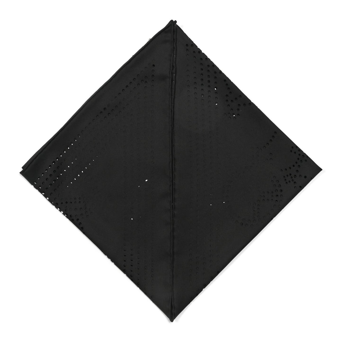 Silk Ex-Libris Perforated Triangle Scarf Black