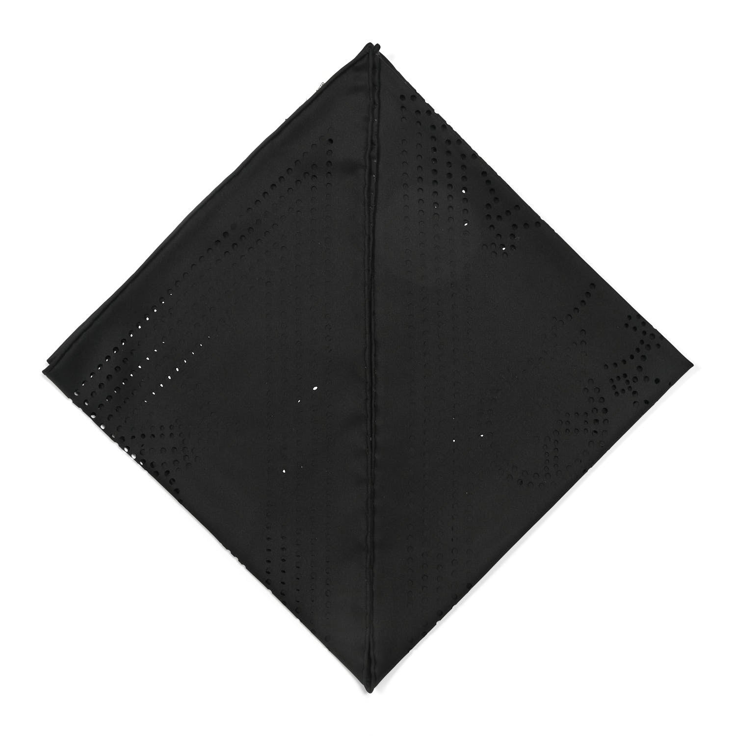 Hermes Silk Ex-Libris Perforated Triangle Scarf Black 4 of 4