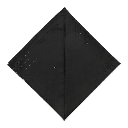 Hermes Silk Ex-Libris Perforated Triangle Scarf Black 4 of 4