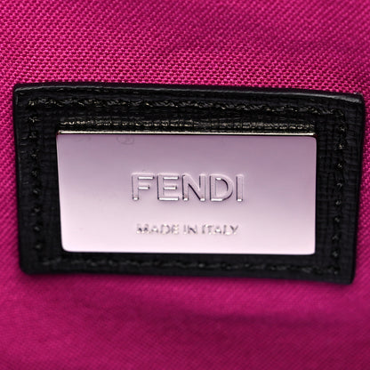 Fendi Vitello Elite Cuoio Monster Buggies Medium Roll Tote Carbone Black Multicolor Magenta 6 of 10