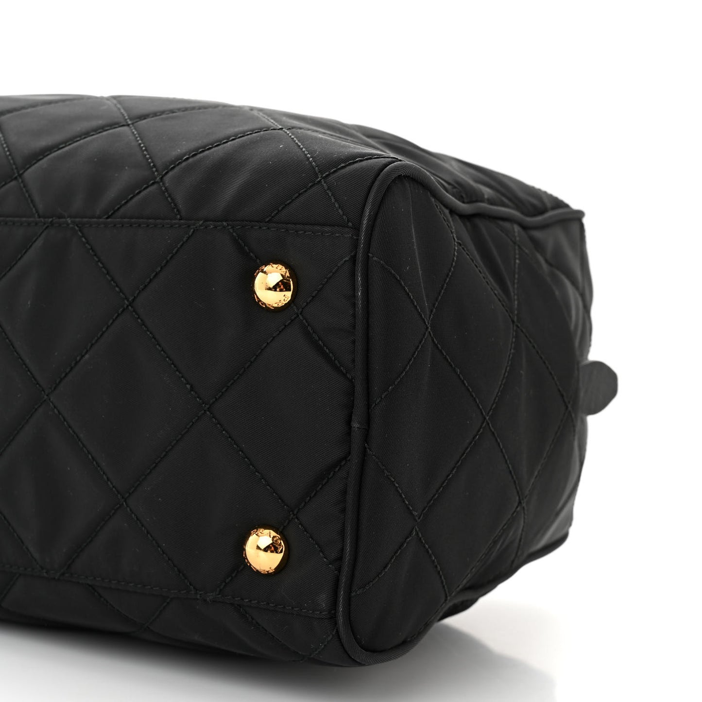 Nylon Tessuto Impuntu Quilted Shoulder Bag Black