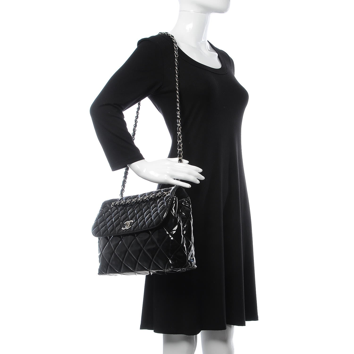 Chanel Vinyl Quilted In the Business Flap Bag Black 2 of 14