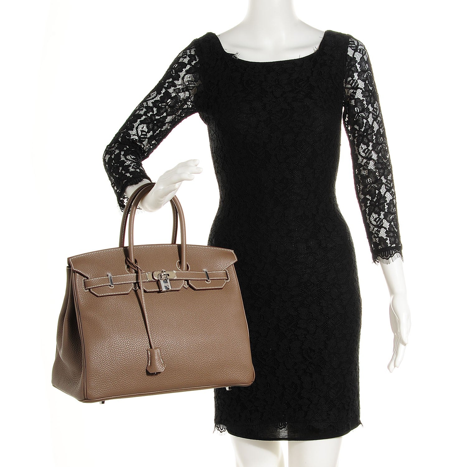 Hermes Taurillon Clemence Birkin 35 Etoupe 2 of 27