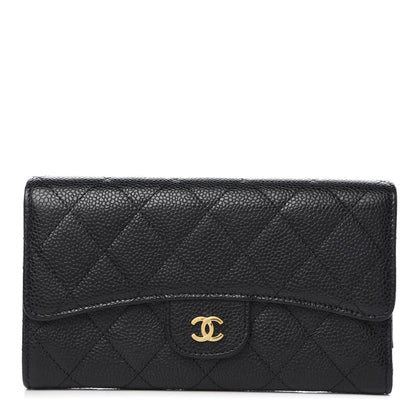 Chanel Caviar Quilted Large Flap Wallet Black 1 of 12