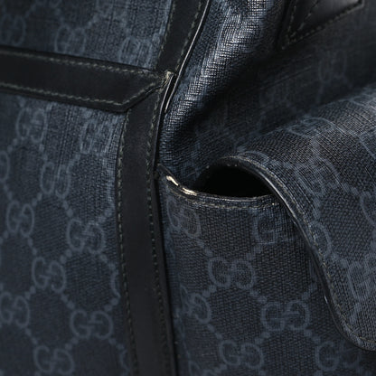 Gucci GG Supreme Monogram Web Messenger Diaper Bag Black Grey 12 of 14