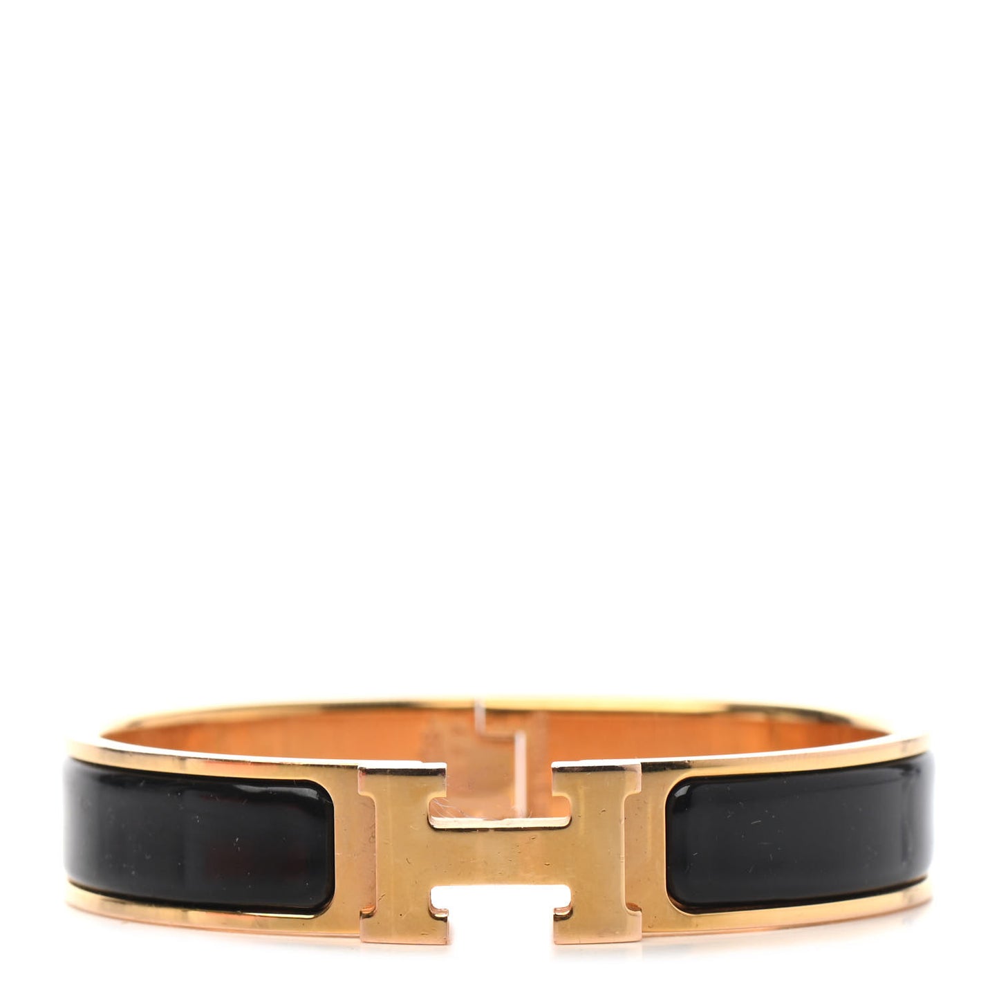 Enamel Narrow Clic Clac H Bracelet PM Black