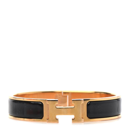 Hermes Enamel Narrow Clic Clac H Bracelet PM Black 1 of 3