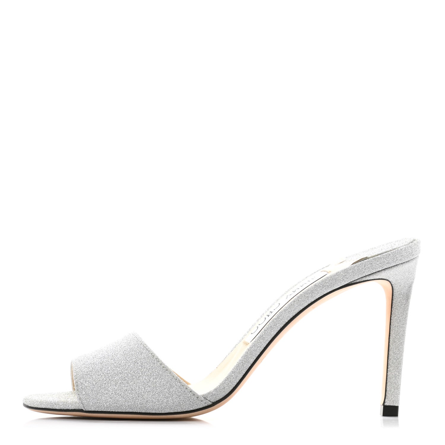 Jimmy Choo Glitter Stacey 85 Sandals 37 Silver 1 of 8