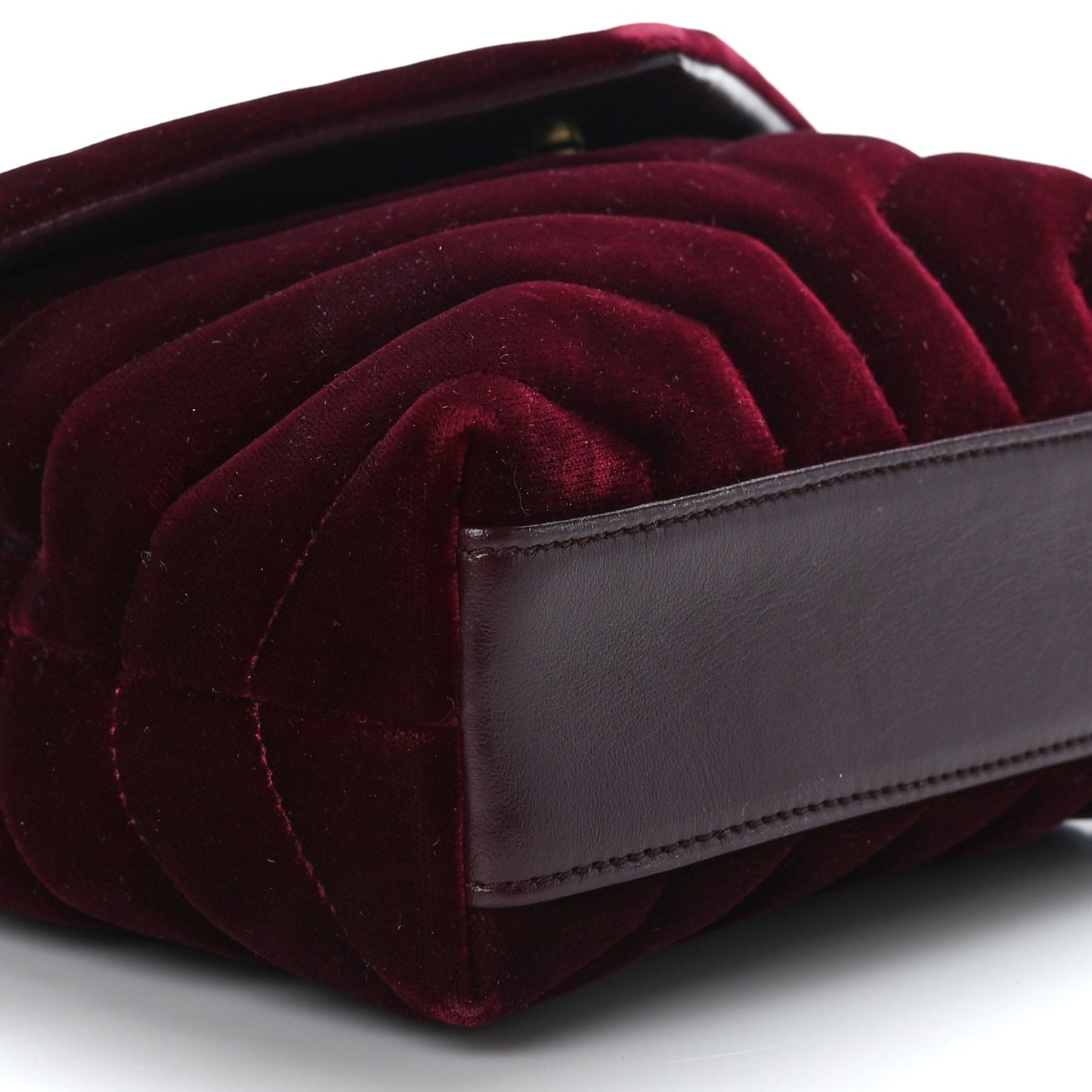 Velvet Y Quilted Monogram Toy Loulou Crossbody Bag French Burgundy