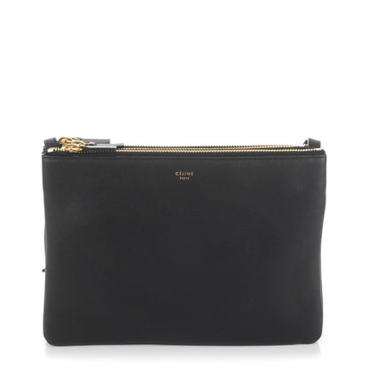 Celine Lambskin Large Trio Crossbody Bag Black 1 of 7