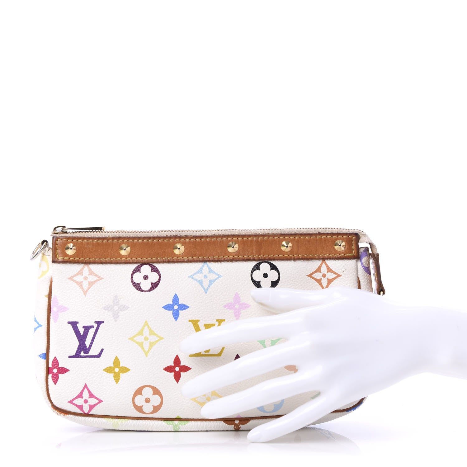 Louis Vuitton Monogram Multicolor Pochette Accessories White 2 of 10