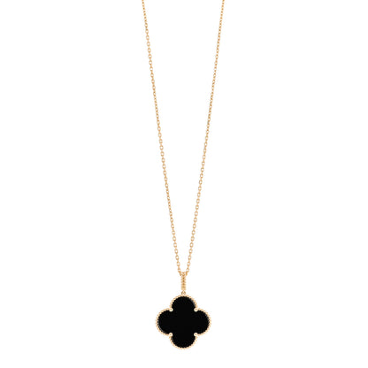 Van Cleef & Arpels 18K Yellow Gold Black Onyx Magic Alhambra Pendant Necklace 1 of 6