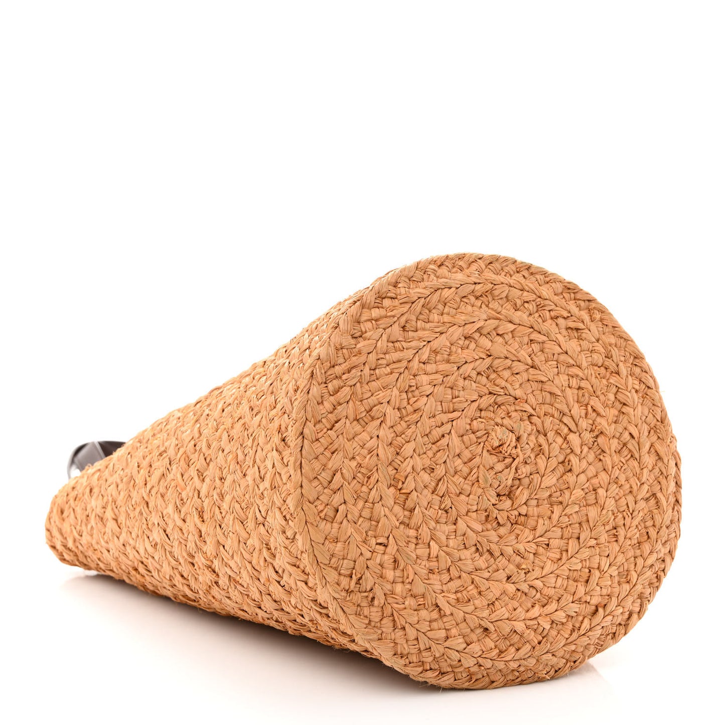 Raffia Calfskin Small Panier Tote Naturale Nut