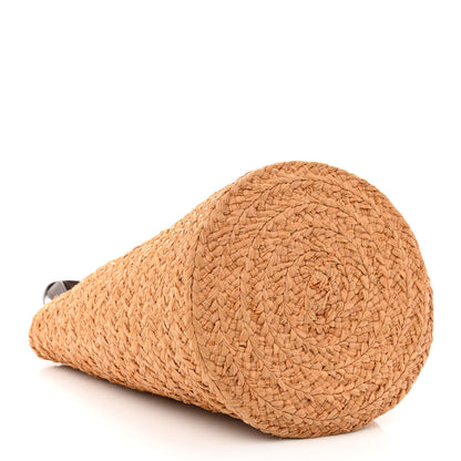 Saint Laurent Raffia Calfskin Small Panier Tote Naturale Nut 4 of 11