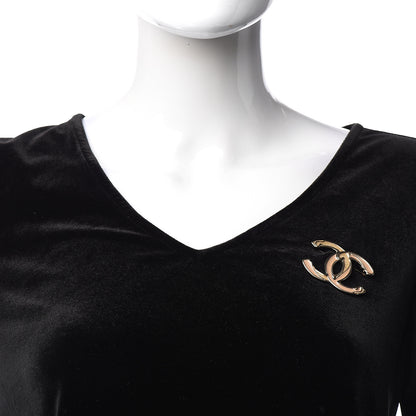 Chanel Enamel Crystal CC Brooch Gold 2 of 4