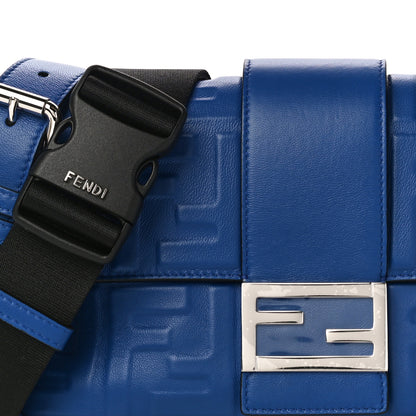 Fendi Nappa FF 1974 Embossed Belt Baguette Bag Blue Neon 8 of 10