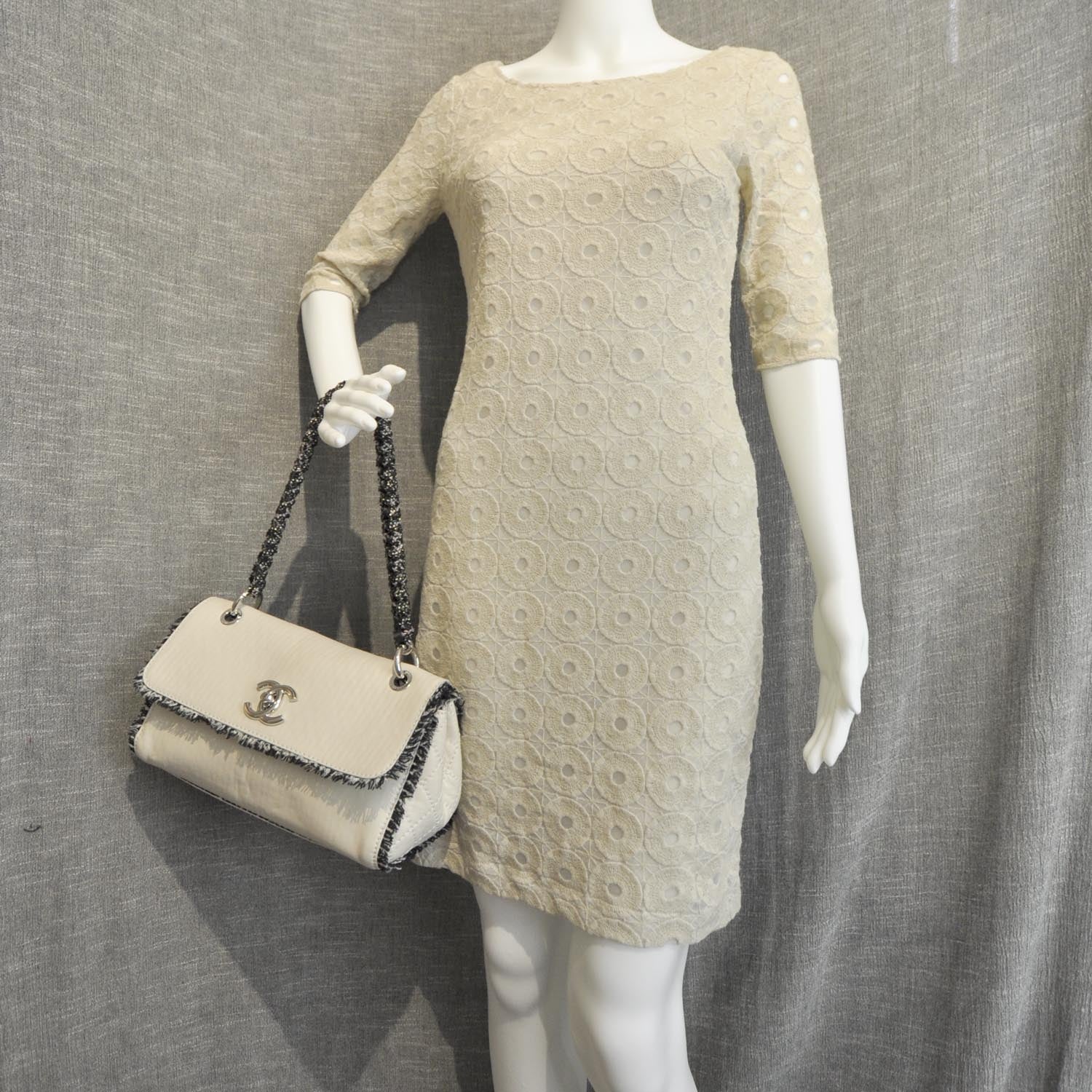 Chanel Lambskin Tweedy Flap Bag 2 of 8