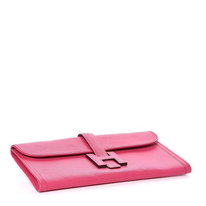 Hermes Chèvre Mysore Jige Elan 29 Clutch Rose Shocking 4 of 8