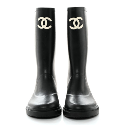 Chanel Caoutchouk CC High Boots 40 Black 2 of 9