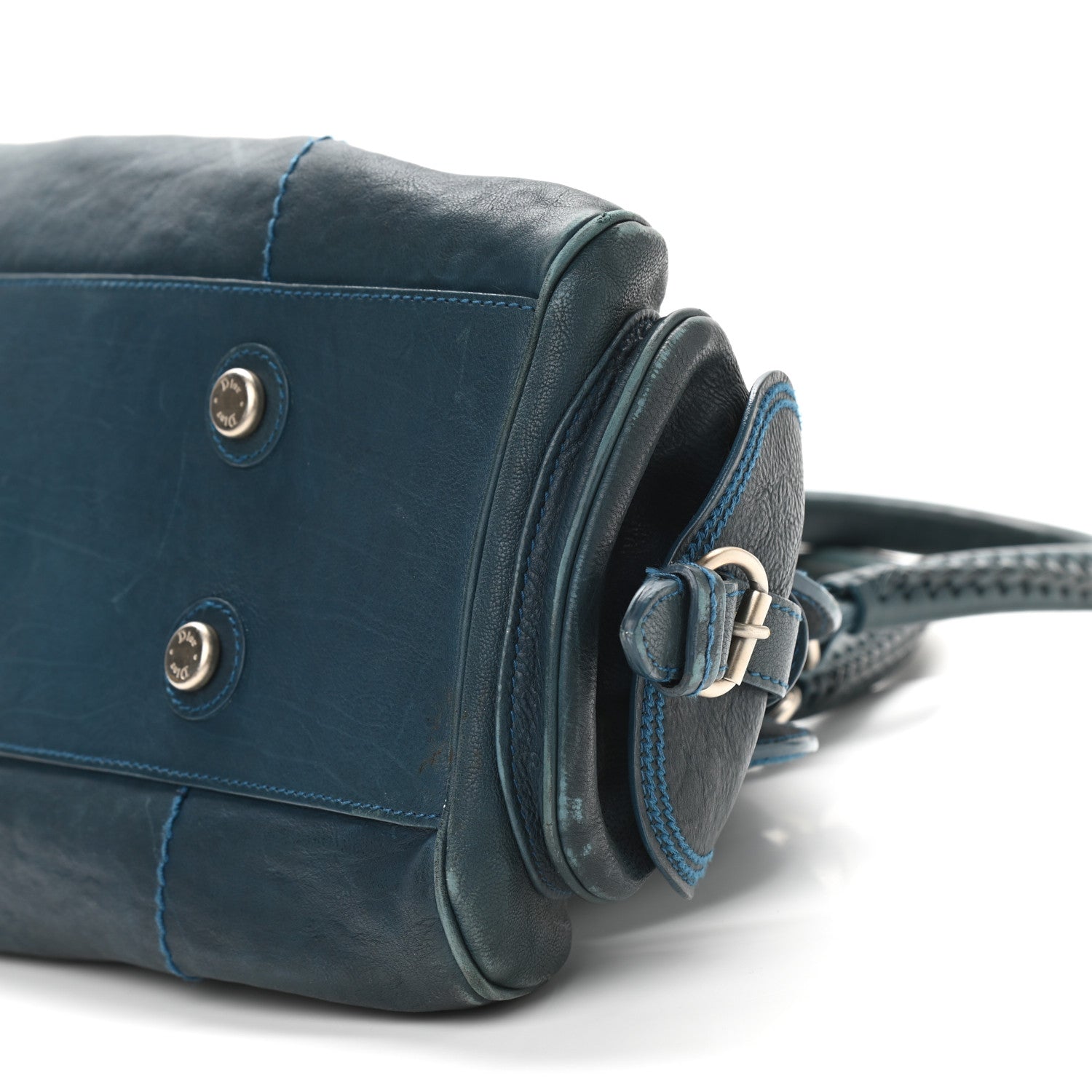 Christian Dior Calfskin Frame Satchel Blue 20 of 20