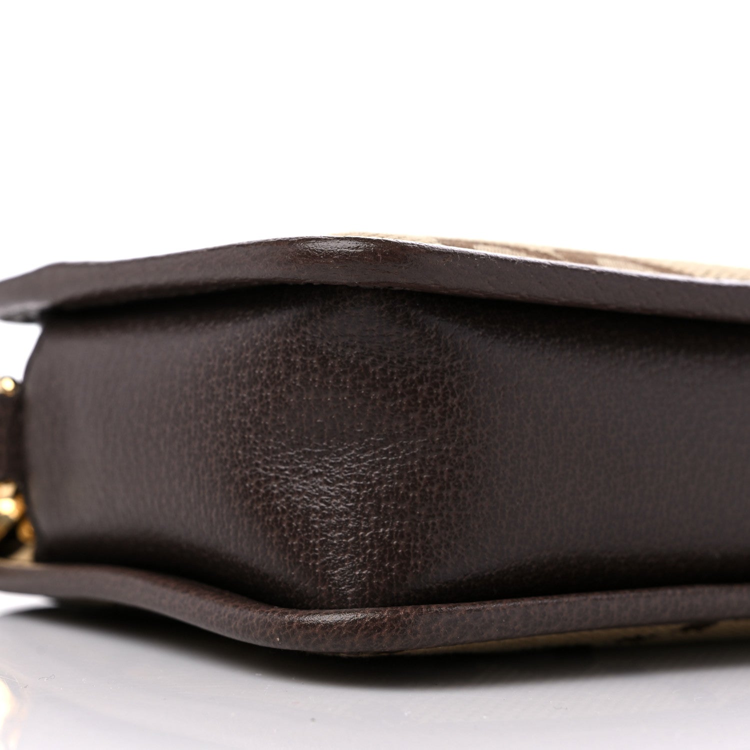 Gucci Monogram Jumbo GG Textured Dollar Calfskin Web Mini Crossbody Bag Camel Ebony New Acero 7 of 9