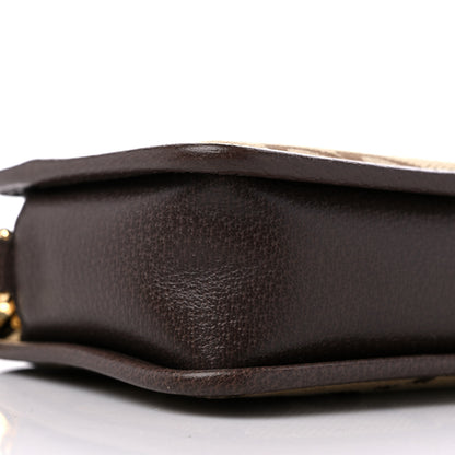 Gucci Monogram Jumbo GG Textured Dollar Calfskin Web Mini Crossbody Bag Camel Ebony New Acero 7 of 9