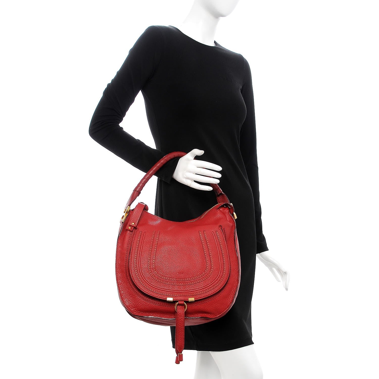 Chloe Calfskin Medium Marcie Hobo Red 2 of 6