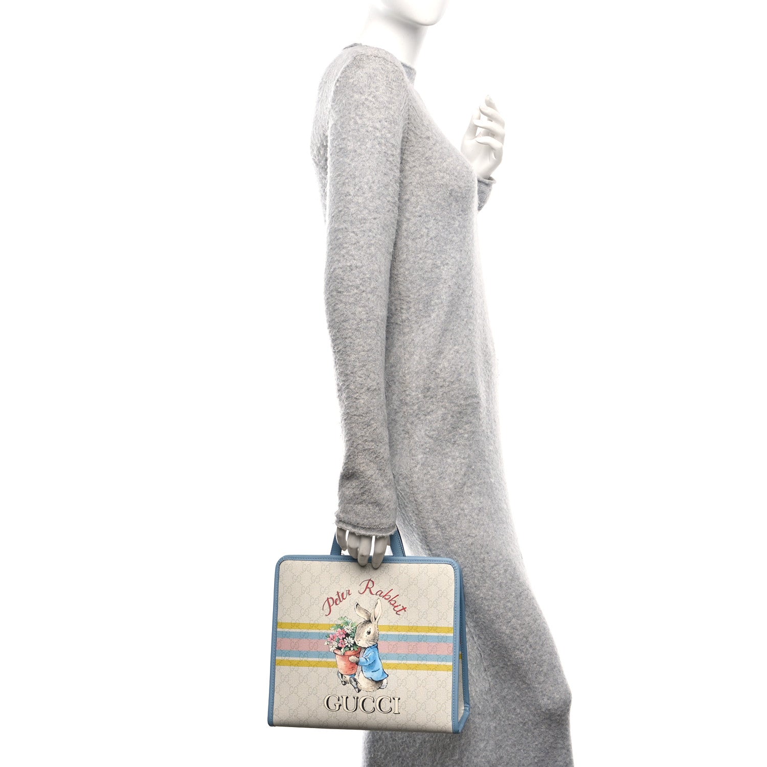 Gucci X Peter Rabbit GG Supreme Monogram Rabbit Garden Childrens Tote Blue White 2 of 10