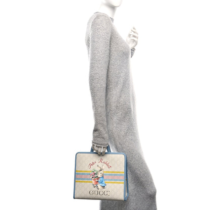 Gucci X Peter Rabbit GG Supreme Monogram Rabbit Garden Childrens Tote Blue White 2 of 10