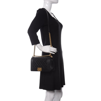 Chanel Lambskin Quilted Medium Boy Flap Black 2 of 13