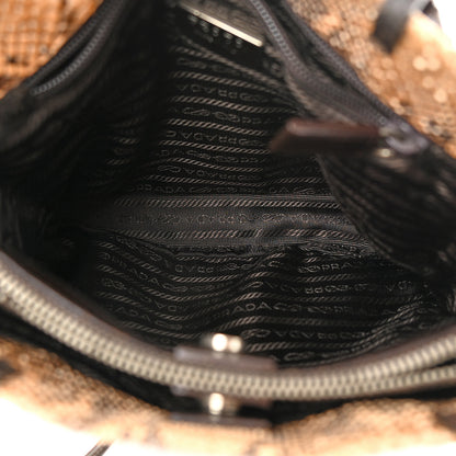 Prada Snakeskin Triangle Shoulder Bag Beige 5 of 10
