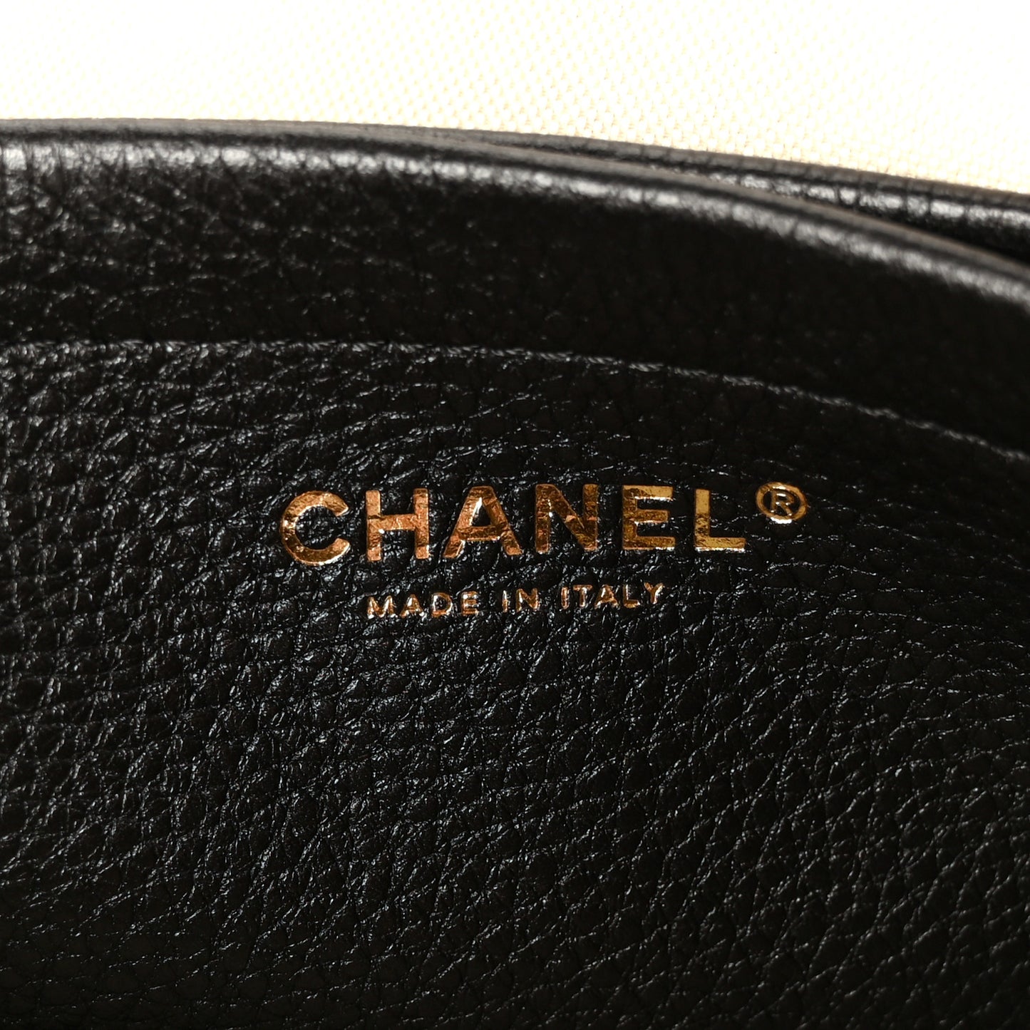 Grained Calfskin Stitched Urban Essentials Small Shopping Bag Black