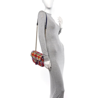 Gucci Tweed Calfskin Small GG Marmont Shoulder Bag Multicolor 2 of 10