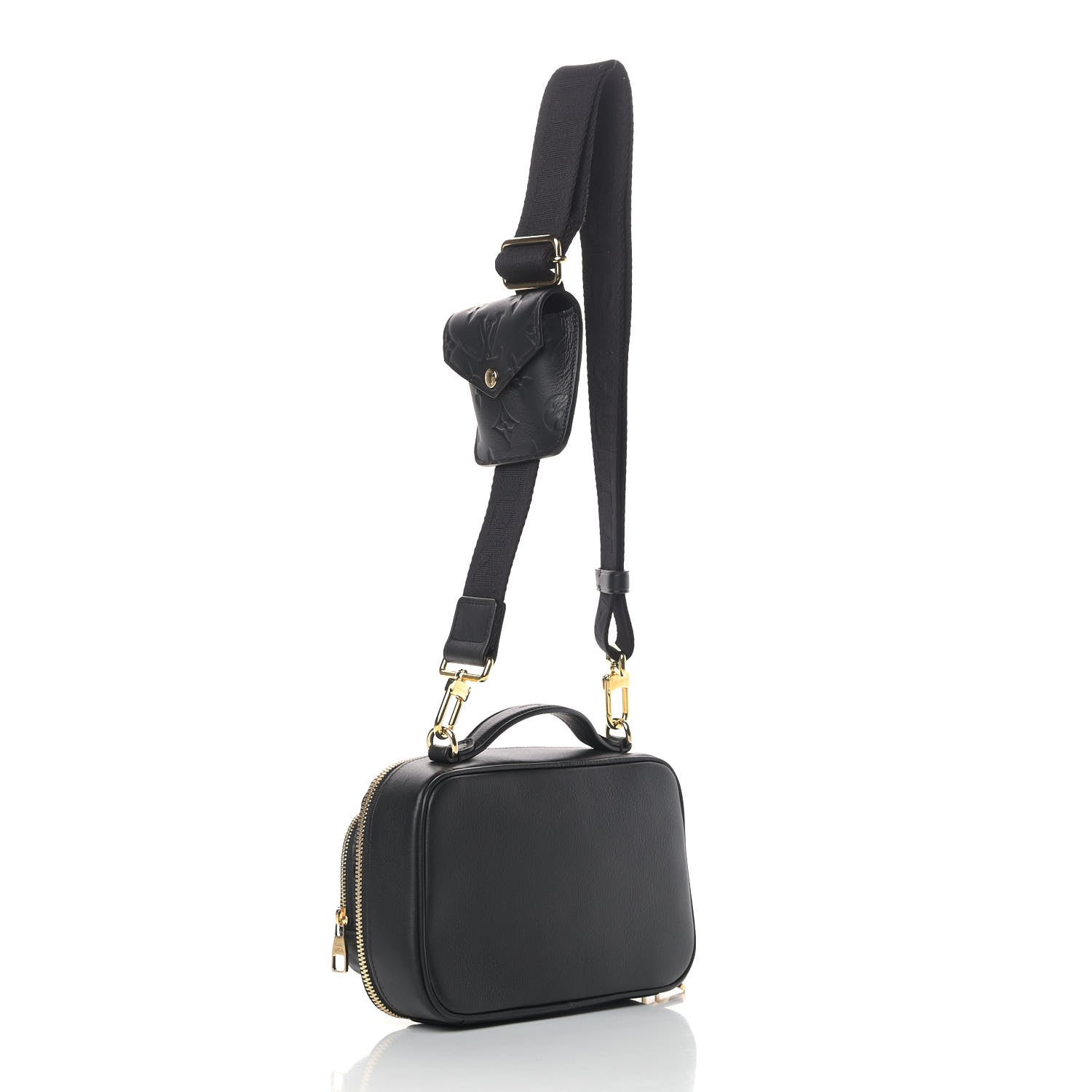 Louis Vuitton Calfskin Monogram Embossed Utility Crossbody Black 2 of 5