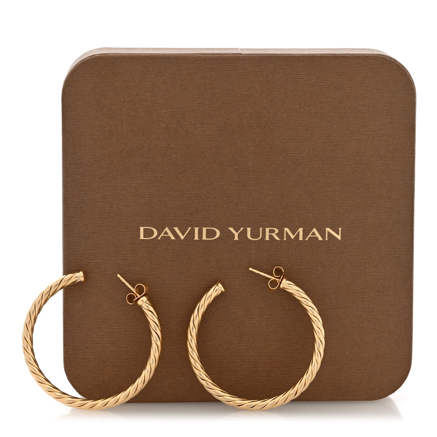 David Yurman 18K Yellow Gold 45mm Sculpted Cable Hoop Earrings 5 of 5