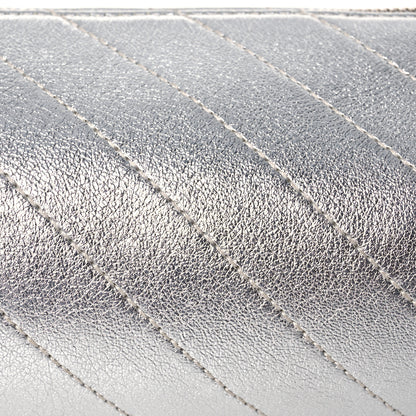 Gucci Sakai Be Green Calfskin Diagonal Stitched Mini Blondie Barrel Shoulder Bag Silver 7 of 15