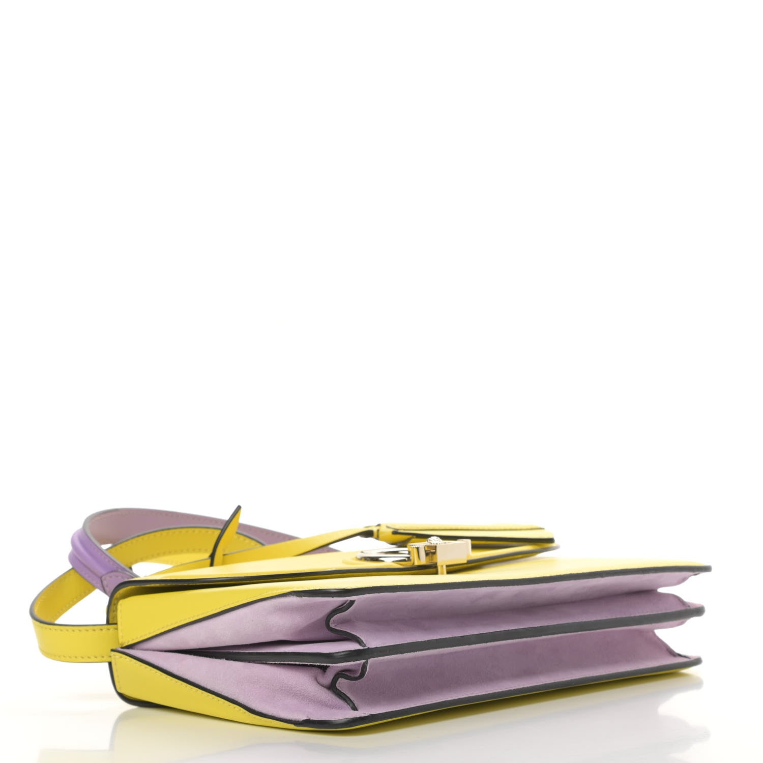 Versace Calfskin Small DV One Yellow 4 of 12