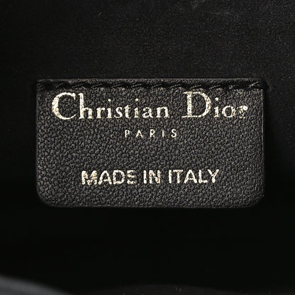 Christian Dior Lambskin Cannage Mini Top Handle Drawstring Bag Black 6 of 9