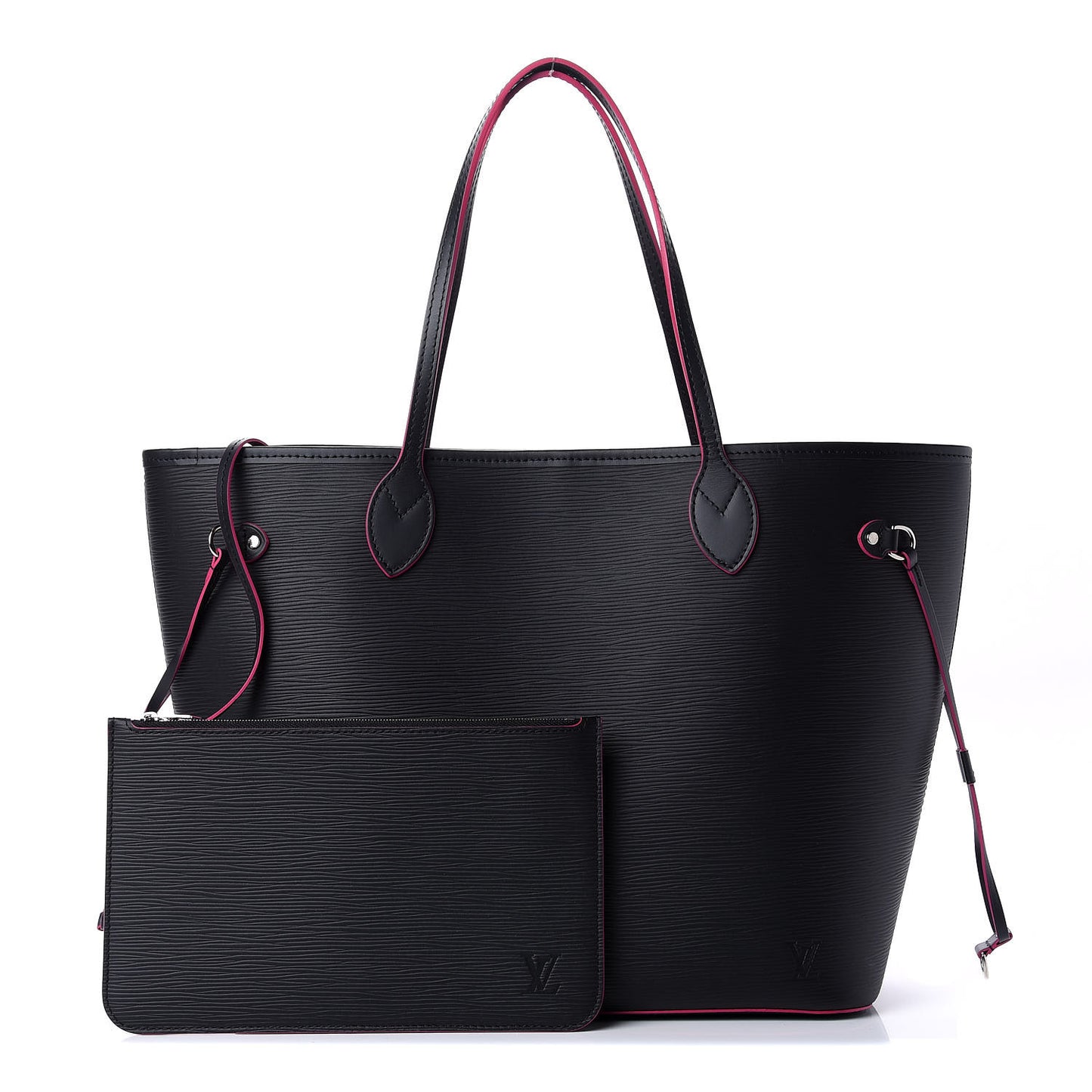 Epi Neverfull MM Black Hot Pink