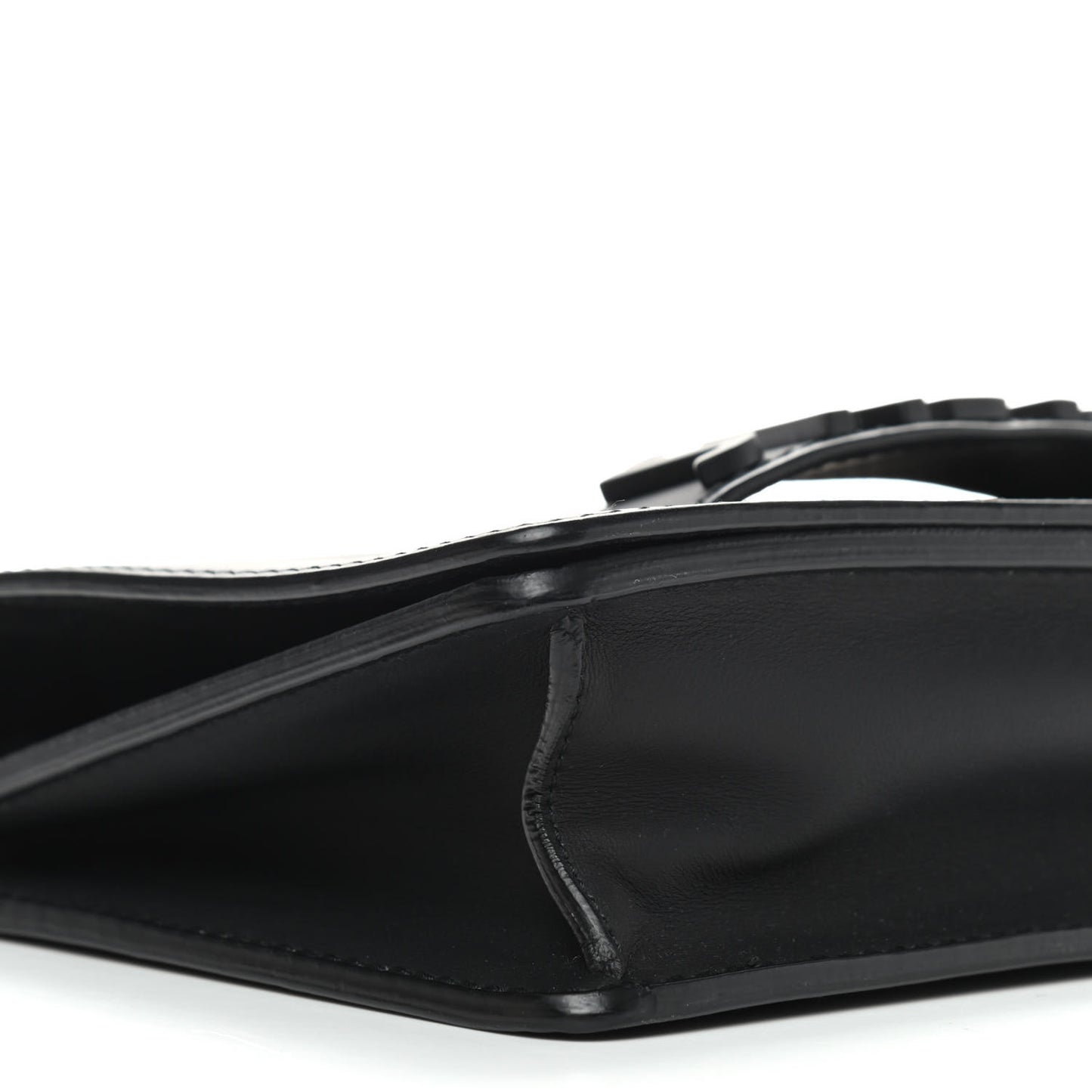 Ultra Matte Calfskin J'Adior Chain Flap Bag Black