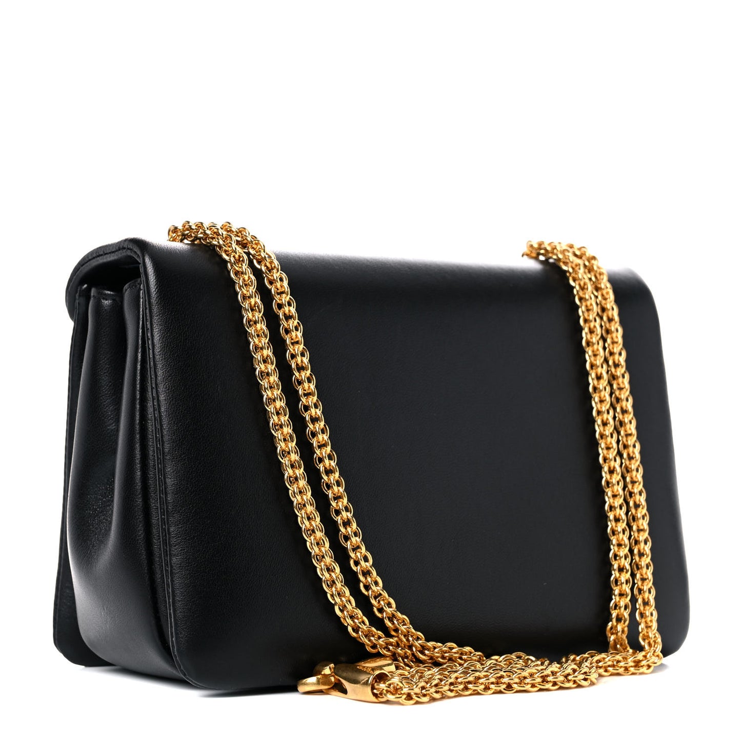 Nappa One Stud Chain Clutch Black