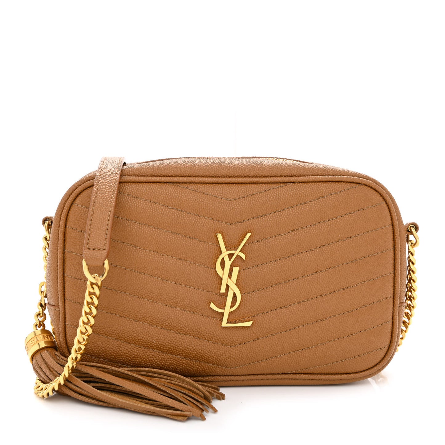 Grain De Poudre Matelasse Monogram Mini Lou Camera Bag Dark Natural