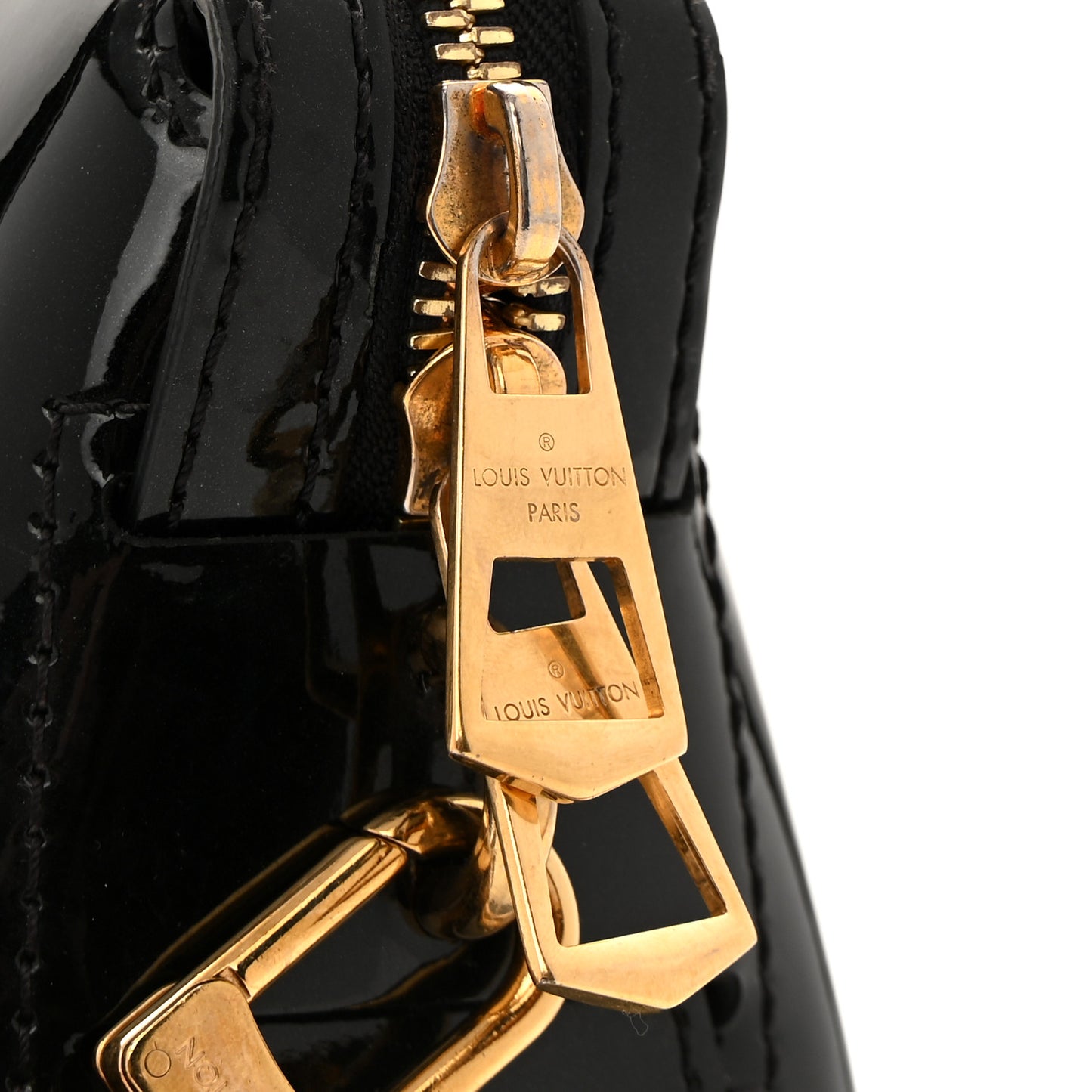 Patent Calfskin Miroir Tote Black
